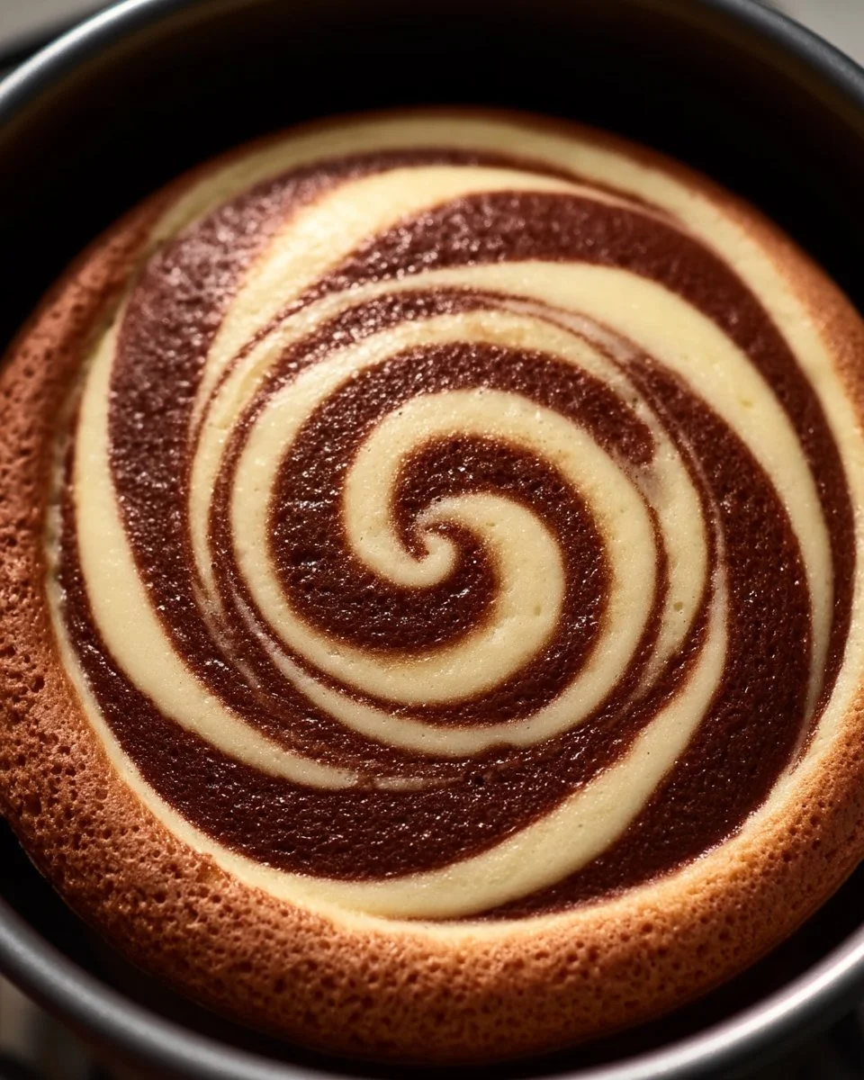 Mini Zebrakuchen aus der Heißluftfritteuse auf einem Teller serviert