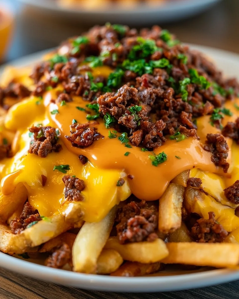 Pommes Frites mit Hackfleisch und Cheddar: Ein Unglaubliches Ultimatives Rezept für 4 Personen