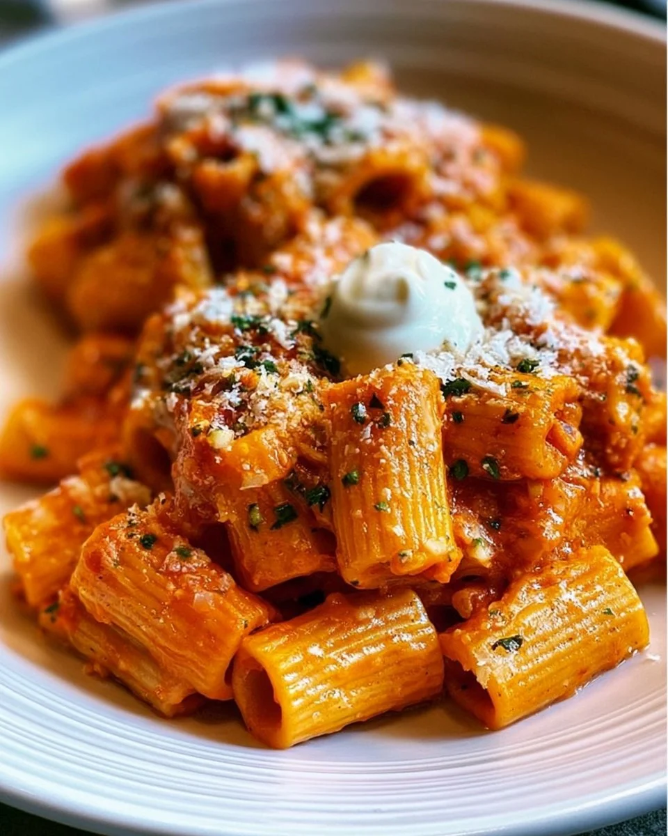 Schüssel mit Tomaten Knoblauch Pasta, garniert mit frisch gehacktem Basilikum