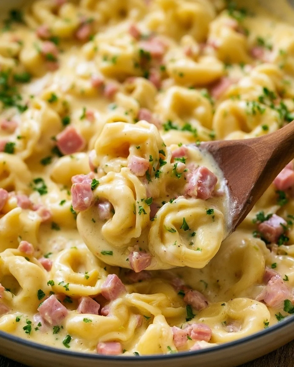Tortellini mit Schinken in Sahnesauce - ein köstliches Pastagericht