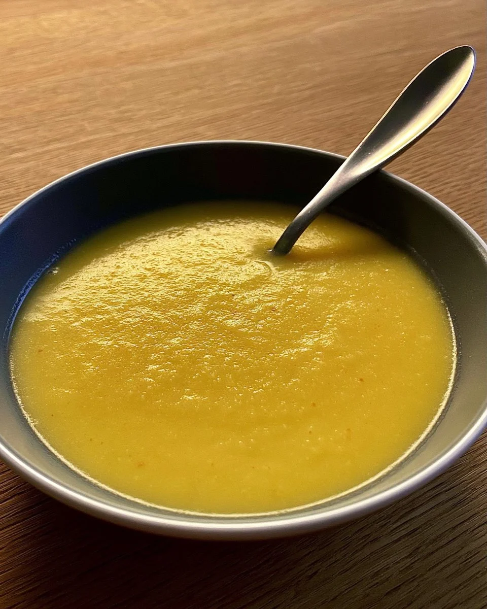Vegane proteinreiche Kürbis-Linsen-Suppe in einer gemütlichen Schüssel serviert