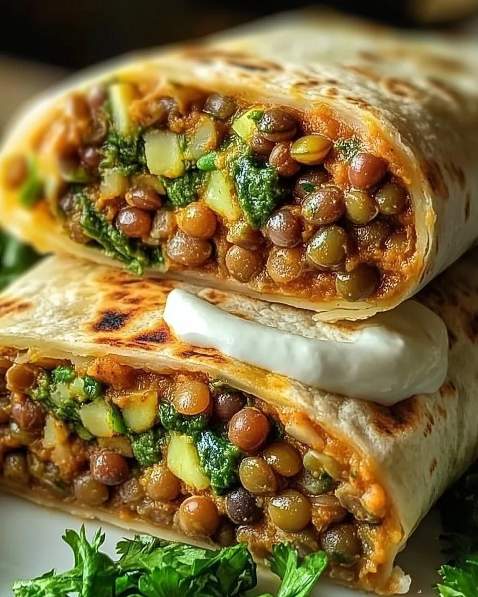 Vegetarische Burritos mit Linsen und Walnüssen