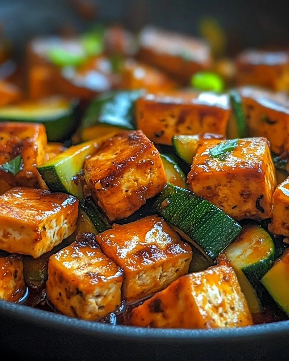Zucchini-Pfanne mit Tofu