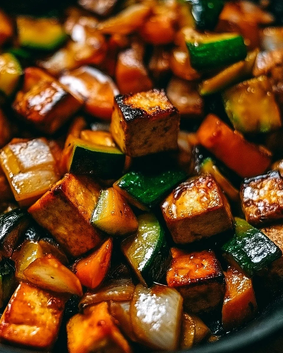 Zucchini-Pfanne mit Tofu