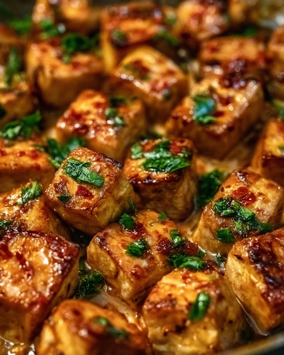 Cremiges Heirate Mich Tofu-Rezept auf einem eleganten Teller
