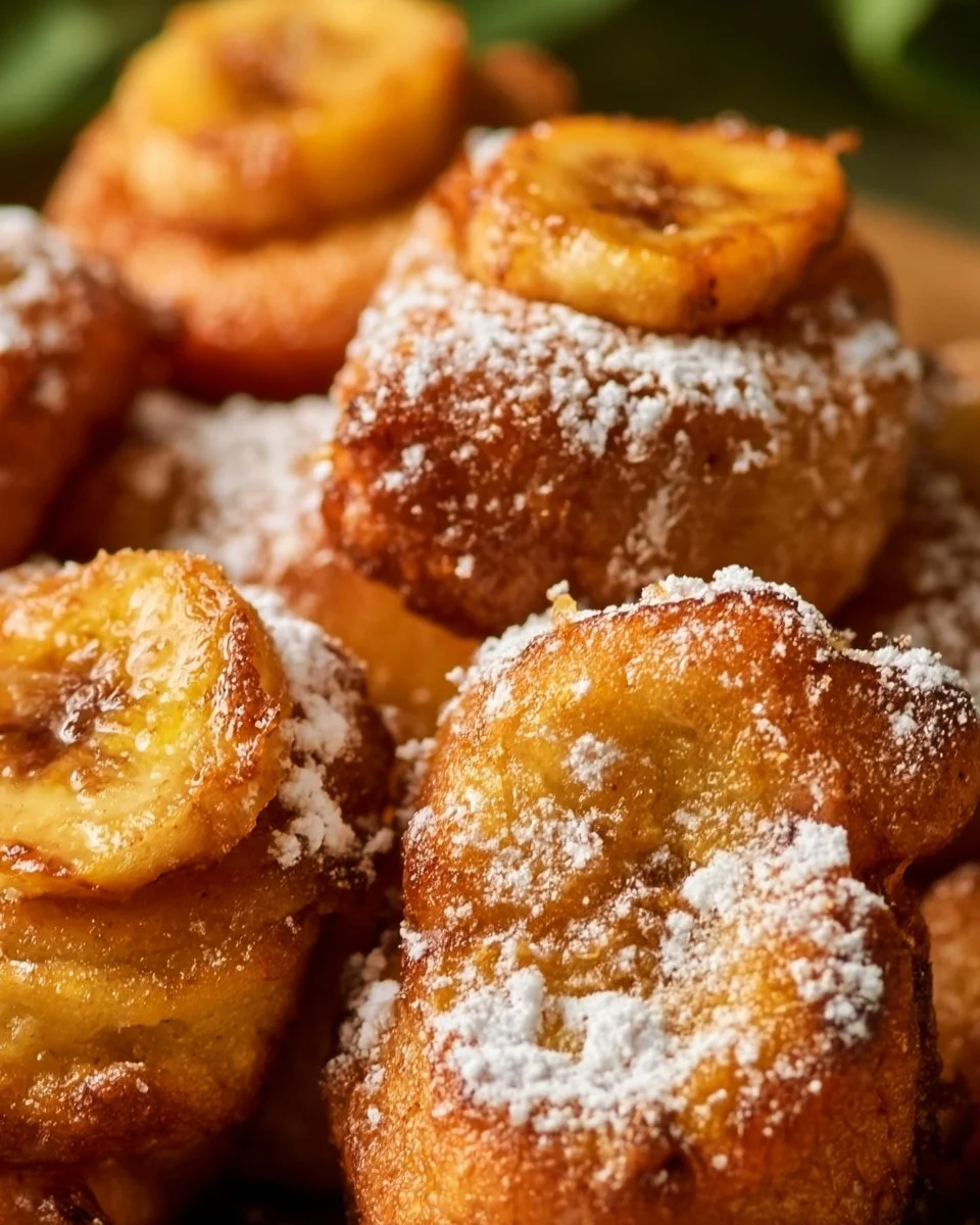 Gebackene Bananen aus dem Airfryer auf einem Teller serviert