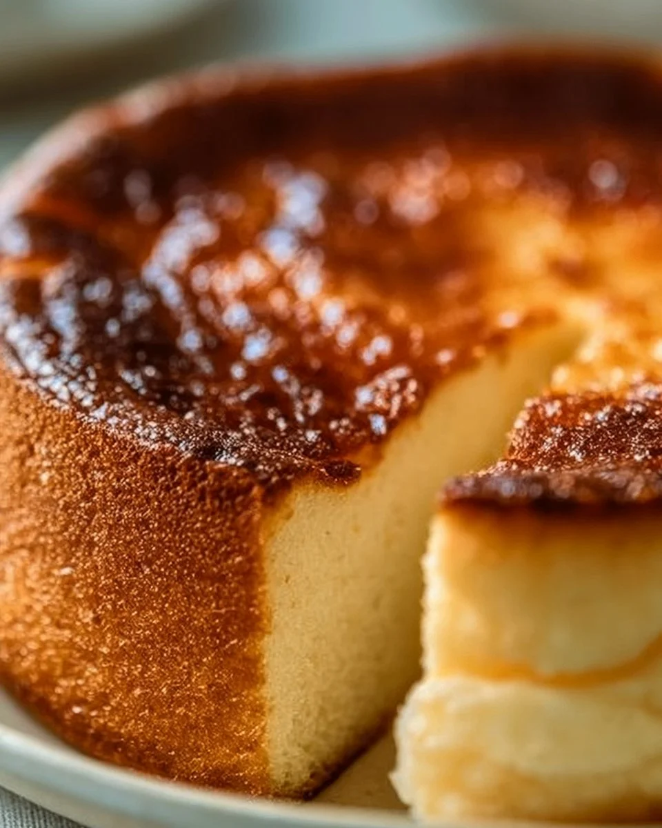 Leckerer Käsekuchen mit einer goldbraunen Kruste und cremiger Füllung