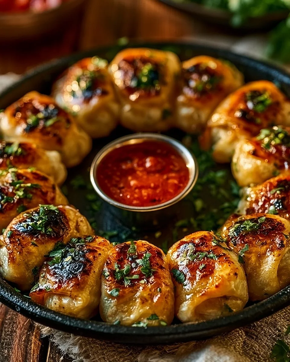 Knusprige Air Fryer Tortellini auf einem Teller, perfekt für 6 Portionen.