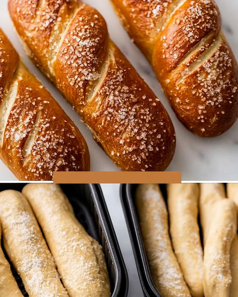 Laugenstangen frisch zubereitet im Airfryer, perfekt für den Snack-Hunger.