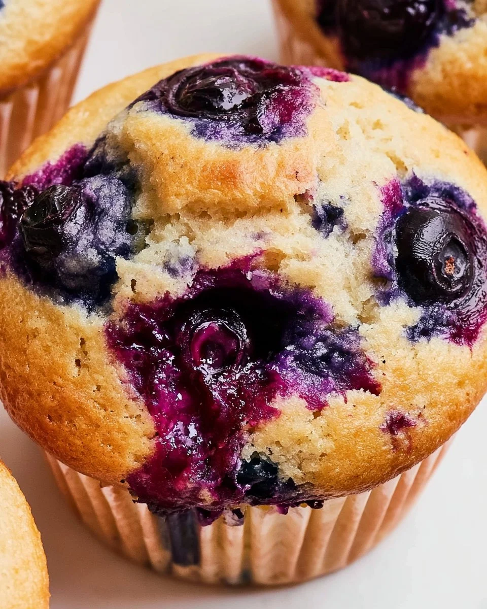 Leckere vegane Blaubeermuffins mit frischen Heidelbeeren