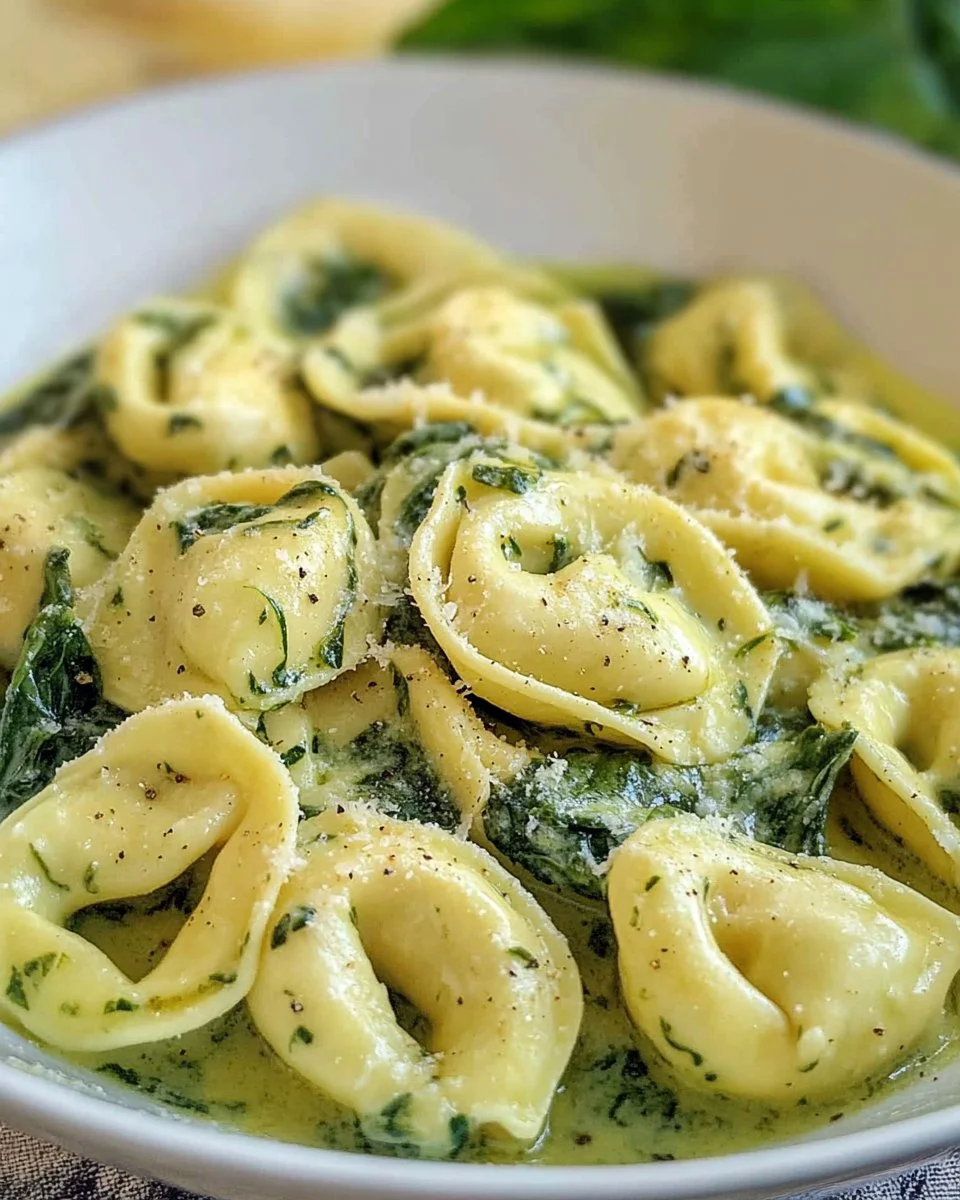 Ein Topf Spinat-Tortellini