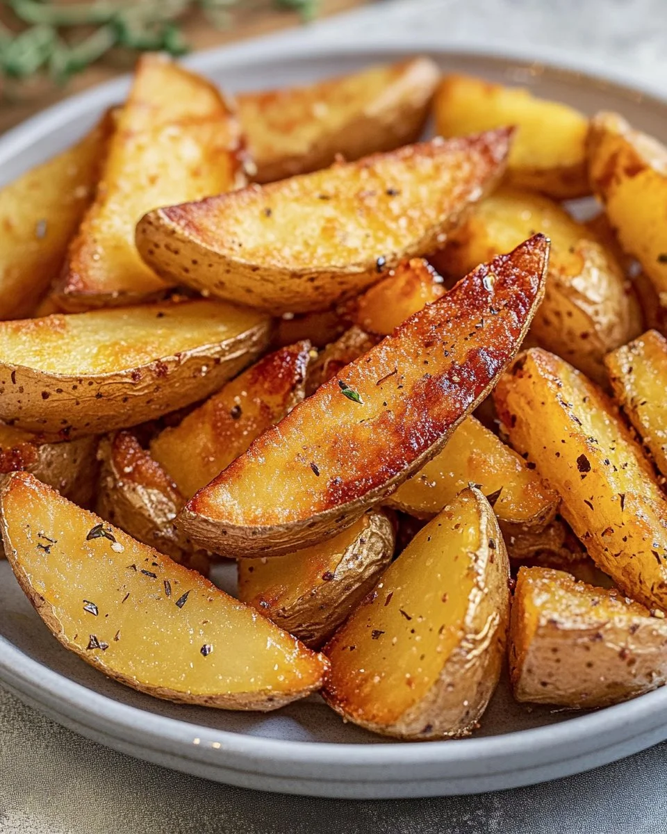 Fried potato wedges with low fat content