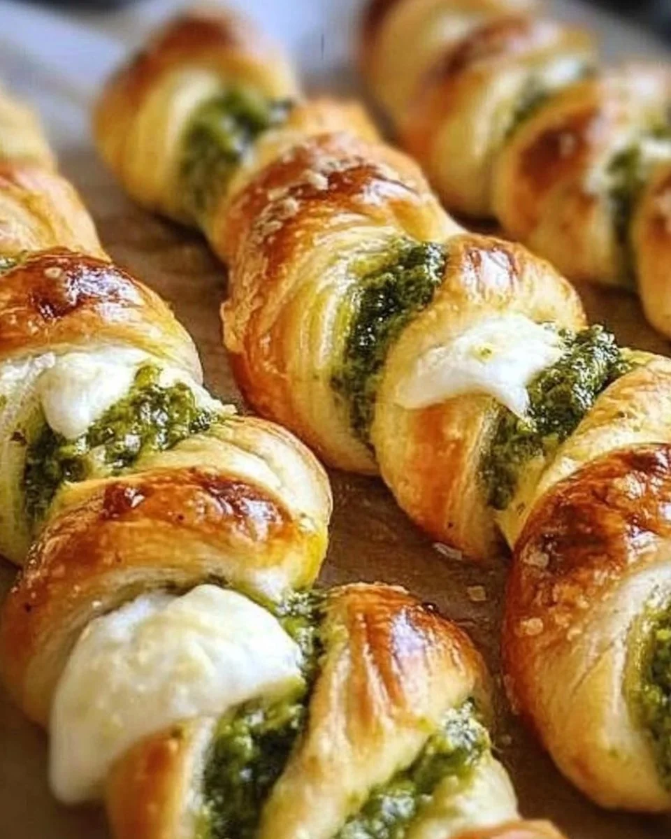 Köstliche Pesto-Twists mit Mozzarella