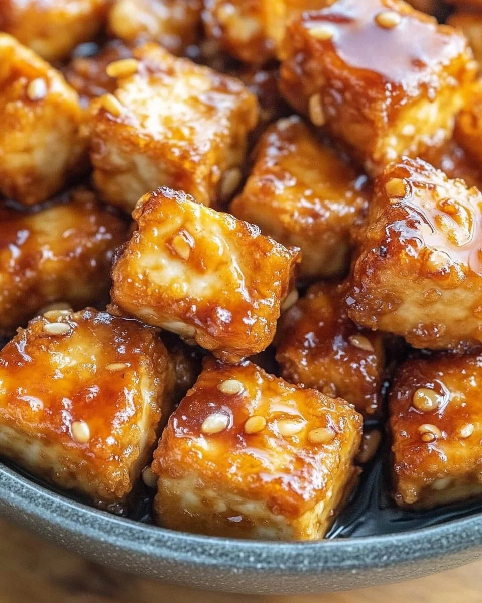 Krosse Honig-Knoblauch-Tofu