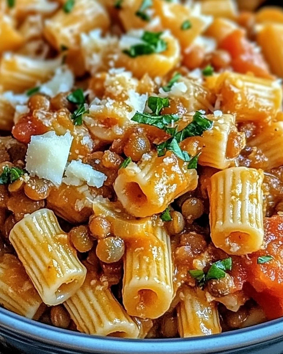 One-Pot-Pasta mit Linsen