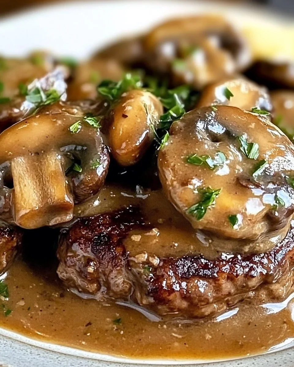 Salisbury Steak mit cremiger Pilzsoße