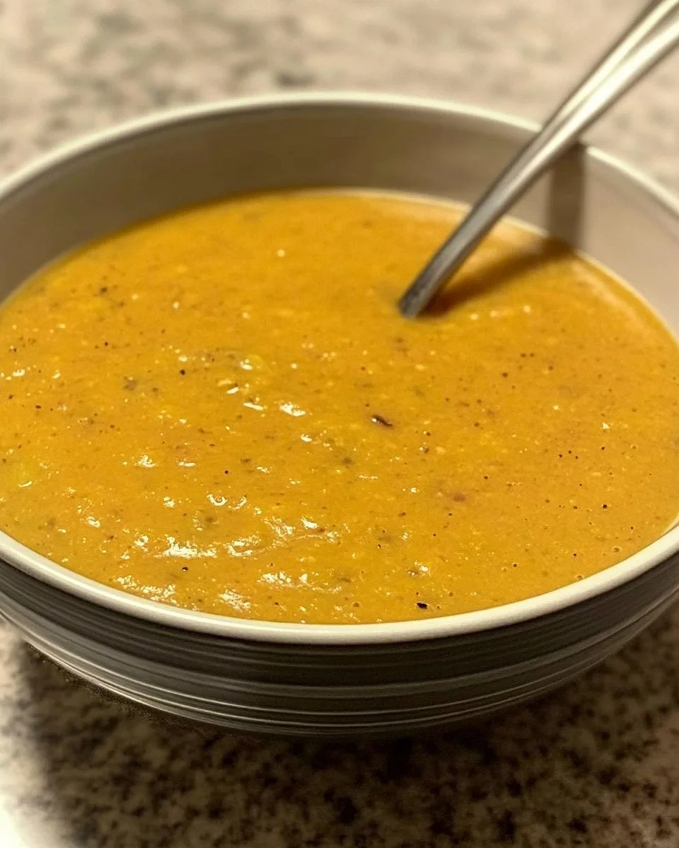 Vegane proteinreiche Kürbis-Linsen-Suppe